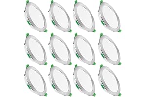 ALUSSO LED Spot Encastrable Extra Plat 7W 580 Lumen 230V éclairage Plafond Encastré, Dimmable Blanc Chaud 3000K Blanc Neutre 4000K Blanc Froid 6500K, IP44 Pour Salle de Bain Cuisine Salon, Lot de 12