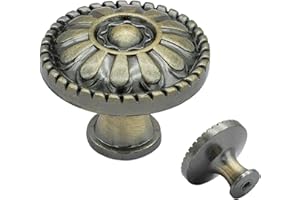 Taiyeestar 4 Stück Schubladenknöpfe Vintage-Stil, bronzefarben Möbelknöpfe, runde Möbel-Türknäufe für Küchenschränke Schubladengriffe Schrank, Kleiderschrank