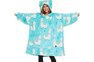 THREE POODLE Oversized Blanket Hoodie, Sherpa Fleece Wearable Blanket Sweatshirt for Adults Kids, Warm Soft Cozy Hooded Blanket Women Men Kids, One Size Fit All