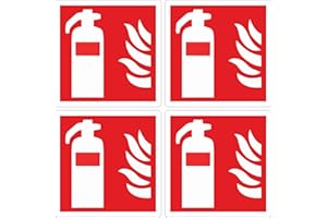 ‎PUBBLIMANIA pubblimania 4 Stück PVC-Feuerlöscher, selbstklebend, für Außen und Innen (Cm 14,5 x 14,5) (4 Feuerlöscher)