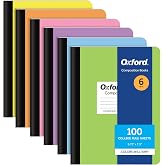 Oxford Kompozisyon Defterleri, 6'lı Paket, Kolej &Ccedil;izgili Kağıt, 9-3/4 x 7-1/2 in&ccedil;, 100 Yaprak, &Ccedil;eşitli Pastel Kılıflar (63760