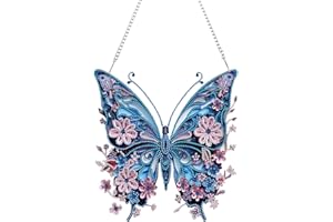 Aikeis Kit de pintura de diamantes para colgar, diseño de mariposa morada, cristal especial, piedras preciosas, decoración de moda