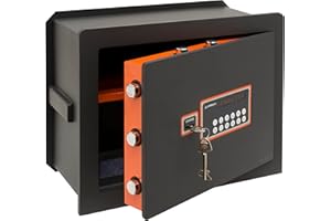 ARREGUI Plus C Coffre-fort encastrable avec serrure certifiée à clé et à code | Coffre-fort double sécurité à emmurer | Coffre fort mural avec fond extensible (26 L - 32 X 42 X 20/30 cm)