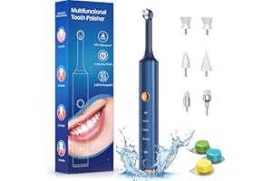 BEEDOVE Teeth Cleaning Bleaching Teeth Whitening Kit, Dental Polisher with 4 Modes for Teeth Cleaning & Teeth Whitening, Polishing After Teeth Cleaning, Teeth Whitening Set with 6 Heads (Blue)