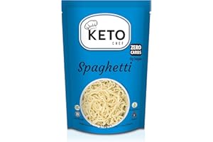 Keto Chef Vegan Slim Spaghetti Pasta (Pack of 6, 270g) - Paleo Friendly Instant Konjac Pasta, Zero Fat, Shirataki, Sugar & Carbs, Free-from, Healthy Diet Low Calorie Food, Ready to Eat