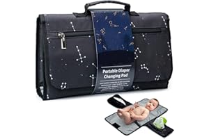 CRSUSUKJ Foldable Changing Mat, Baby Changing Mats for Travel, Portable Changing Mat, for Travel, Baby Changing Mat, Washable, Breathable, Comfortable (Black)