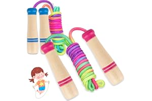 Yolistar 2 pezzi Corda Per Saltare Bambini,Corda di salto in cotone di alta qualità,Corda Salto Regolabile, 250CM Salto Corda in Cotone con Manico Per Fitness/Scuola/Regali, Interni Ed Esterni