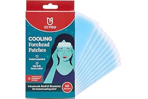 BeYou Cooling Forehead Patch for Hot Flashes, Menopause, Head discomfort, Head Tension - Infused with Basil & Rosemary - Designed specifically for hot Flashes