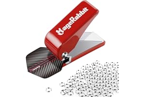 MageRabbit Dart Flight Locher mit 100 Metall-O-Ringen, Dart zubehör,Dart Werkzeuge,Flügel-Lochzange für Darts， Robuste Metall-Lochzange für präzises Stanzen von Dartflügeln