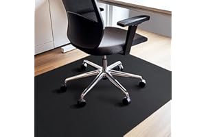 COSYLAND Tappeto sedia ufficio 90x120 cm - Tappeto sedia gaming antiscivolo, Tappeto per sedia con ruote, protezione pavimento per parquet, ideale per pavimenti duri (Nero)