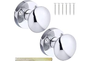 Neighbours Lane Brass Door Knobs - Door Knobs with Door Lock for Interior Doors - Door Handles for Home and Kitchen - Durable Bathroom Door Lock & Bedroom Door Lock - 51mm 1 Pair, Polished Chrome
