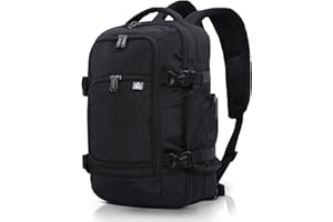 Aerolite plecak maksymalny dopuszczalny rozmiar bagażu podręcznego Ryanair 40 x 20 x 25 cm, zatwierdzony bagaż podręczny, lekka torba na ramię, plecak, torba lotnicza z zamkami YKK, Black