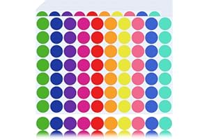 GICARE 10 Couleurs 20mm Gommettes Autocollantes Rondes 1400 Pcs Gommettes Rondes Multicolore, Pastille Autocollante Ronde, Stickers Couleur Codage Étiquettes pour Calendriers Fournitures de Bureau École DIY