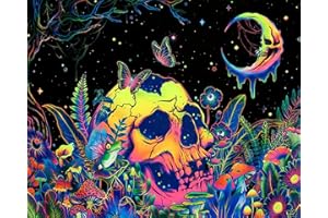 TISHIRON Malowanie według liczb dla dorosłych, trupia czaszka do malowania według liczb dla dorosłych, 40 x 50 cm, zestaw na prezent dla dzieci, malowanie bez płomienia według liczb