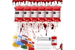 Udbrud 14 Pezzi Sacchetti di Sangue per Halloween, Sangue Contenitore per Bevande Riutilizzabile, Sacca per Sangue per Halloween, Ospedale, Feste a Tema, Vampiri, Zombie