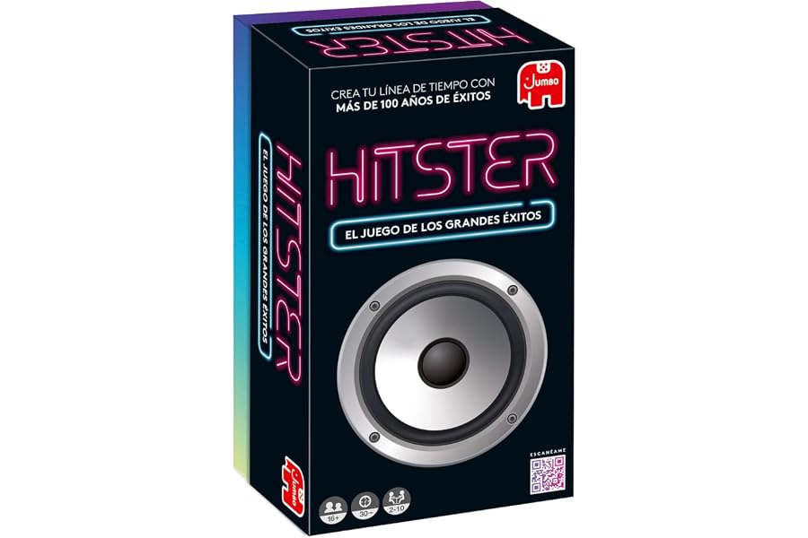 Hitster Original, Juego de Mesa Adultos y diviertido, Juego de Mesa Musical, a Partir de 16 años, de 2 a 10 Jugadores, App Gr