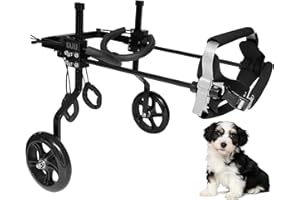 KAJILE Regulowany Psa Wózek Inwalidzki,Wózek Zwierząt,Trening Rehabilitacyjny Psów Niepełnosprawnych Słabych Tylnych,Pasować Wysokości Zwierzęcia 17-22cm,Szerokość 6.3-9.3cm,Długość 10-15cm,XXXS-3