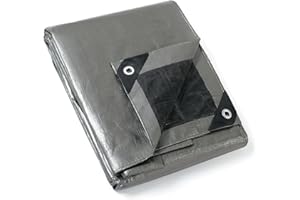 GUARD SHIELD Bâche de Protection Bâche Imperméable étanche 2x2m Gris/Noir 160g/m² Polyéthylène Bâches UV Résistant avec œillets