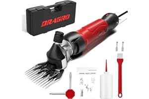 Dragro 2024 Upgraded Sheep Shears 500W, Professional Electric Sheep Clippers, Farm Livestock Grooming Kit, 6 Speed Heavy Duty Electric Shears for Thick Coat Animals Sheep Alpacas Goats