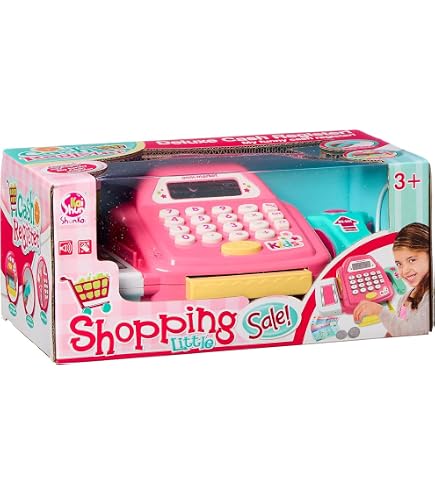 Small Foot 3125 Caisse en bois pour boutique marchande, avec scanner, argent fictif, lecteur de cartes et rouleau de caisse enregistreuse, à partir de 3 ans