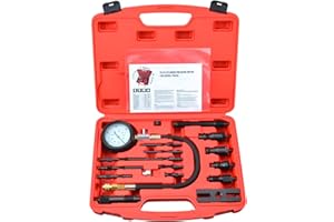 Zoomtools 17Pc Diesel Engine Compression Tester Kit Tool, Professional for Automotive and Tractor, 0-1000PSI Compressor set