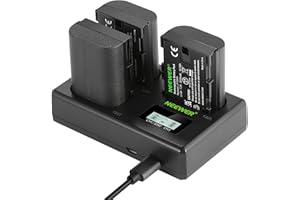NEEWER LP-E6NH Set Batteria Sostituiva e Caricabatterie USB, 3 Pezzi 2250mAh per Batteria LP-E6NH e Caricatore USB a Triplo Slot Compatibile con Canon EOS R7 R5 R6 R6 II R, 5DIV, 6DII, 7DII, 80D, 90D
