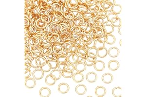 UNICRAFTALE 100pcs Gold Open Jumps Rings 18 Gauge Connector Rings 304 Stainless Steel Metal Jump Ring Jewelry Connectors 6mm