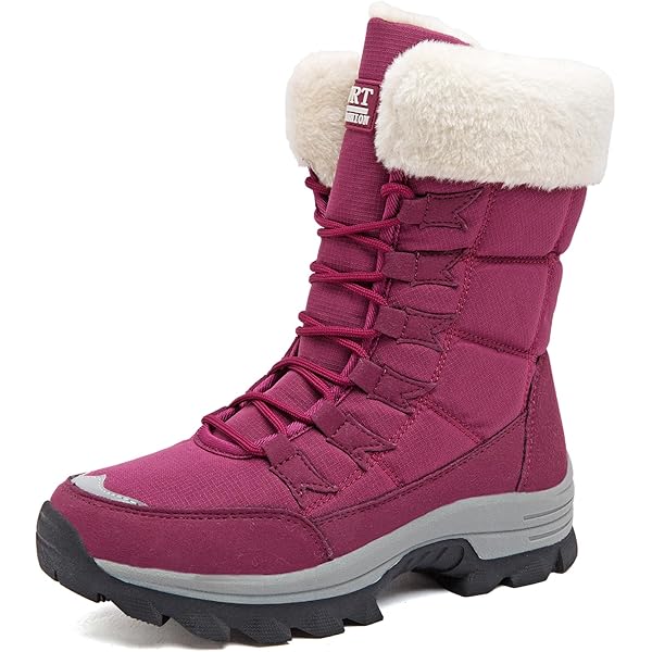 Mashaouyo Dikke Fleece Voor Vrouwen Winter Sneeuwlaarzen Met Hak Bont Voor Dames Korte Warme Voering Ski-laarzen Dames Sneeuwlaarzen Dames, Roze, 39