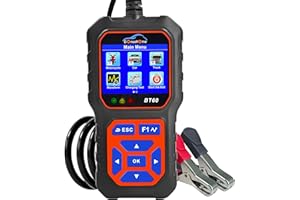 DonosHome BT60 Pro Battery Tester 5-36V 100-3000CCA, AGM Lithium Gel Battery Analyzer, 3.2 Inch Diagnostic Tool with Clamps, Alternator Cranking System Tester JIS EN DIN Certified for Car Truck ATV