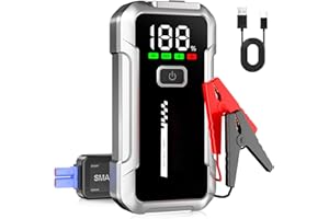 YDBAO Booster Batterie 7000A 12V Démarreur Voiture pour Toute Essence ou Diesel Jusqu'à 10L Jump Starter avec Pince Intelligente Écran LCD Lampe LED Protections Multiples pour Auto Moto SUV Camion