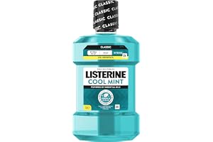 LISTERINE Cool Mint 1000 ml, Płyn do płukania jamy ustnej z olejkami eterycznymi o smaku miętowym, Skutecznie zwalcza bakterie w jamie ustnej, 1l
