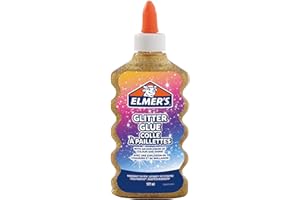 Elmer's pegamento con purpurina dorado, lavable y apto para niños de 177 ml; adecuado para hacer slime