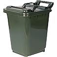 Kerbside Compost Caddy with Locking Lid - Green - for Food Waste Recycling (23 Litre) - 23L Plastic Composting Kerbside Bin with Composting Guide