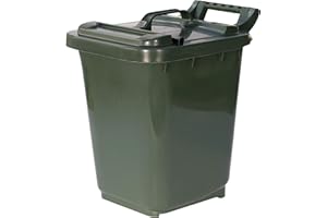 ALL-GREEN Kerbside Compost Caddy with Locking Lid - Green - for Food Waste Recycling (23 Litre) - 23L Plastic Composting Kerbside Bin with Composting Guide