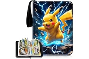 JINGSHUBO Album kolekcjonerski na karty Pokemon, pojemność 50 stron, 400 kart, album Pokemon Binder, album na karty kolekcjonerskie, przenośny, wodoszczelny, prezent Poké mon dla chłopców, dziewcząt i dzieci