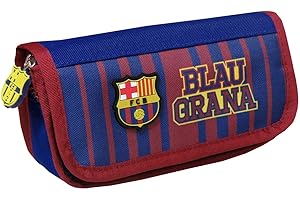 CYPBRANDS FC Barcelona - Portatodo con Solapa, Estuche Juvenil, con Cremallera, Colores del Equipo, Producto Oficial (CyP Brands)