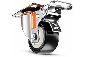 PEARWAY™ Premium Schwerlastrollen bis 320kg [4x Bremse] I Robuste Möbelrollen I Rollen für Möbel I Lenkrollen 50mm für Innen & Außen I Transportrollen Schwerlast I Rollen Schwerlast I Möbel Rollen