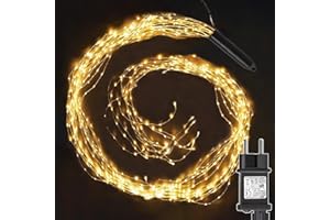 yowin Luces Árbol Navidad 2M 400 LED Luzes Cascada con Enchufe, Temporizador, 8 Modos Guirnalda Árbol Navidad Impermeable Luces de Hadas Navideñas para Interior Exterior Jardin Decoración
