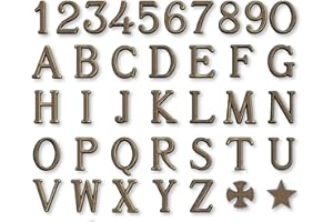 REAL VOTIVA FONDERIE D'ARTE Lettere e Numeri in Bronzo per lapidi o Numeri civici. Altezza 3 cm. Romano Bronzo Glitter (Lettera E)