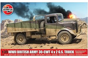 Airfix Model Set - A1380 WWII British Army 30-cwt 4x2 GS Truck Model Kit - Plastic Motor Vehicle Model Building Kit for Adults & Children 8+, Set Includes Sprues & Decals - 1:35 Scale Model