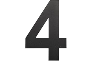 nanlyiau Numero Maison Numéro de Maison Moderne -Haute 15.3cm /6in NOIR- Acier inoxydable brossé, Aspect flottant, facile à installer et fait de solides SUS304(4)
