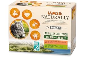IAMS Naturally Collezione di terra e di mare per gatti anziani 12x85g