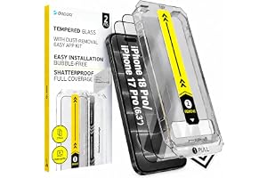 Deppa | 2-pack | skärmskydd för iPhone 18 Pro/17 Pro med smart installationsram | 9H härdat glas | heltäckande skydd