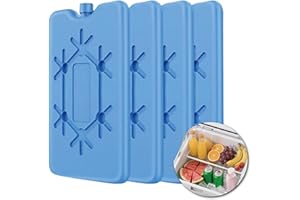 DmDoyy Pain De Glace Pour Sac Isotherme, Blocs Réfrigérants Réutilisable 200ML 4 PiècesSac Isotherme, Ultra-Mince, Idéal Pour Les Activités En Plein Air Et Pour Garder Les Aliments Au Frais
