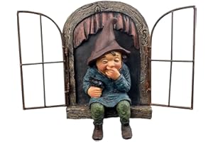 TAXUALLY Elfos de Resina Adornos de árbol de Estatua de Resina 3D de gnomo Figura de jardín decoración de Estatua en Miniatura Figura Linda Estatua Figuras Accesorios de jardinería para Interiores y Exteriores