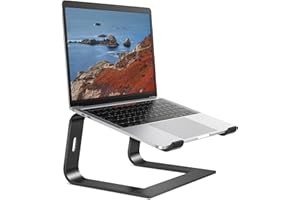 OMOTON Supporto PC Portatile, Supporto per Laptop in Alluminio, Stand Computer Portatile Compatibile con MacBook PRO/Air, Surface Laptop, Samsung, HP, Lenovo, Altri Laptop(10-16 Pollici), Nero
