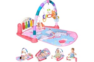 AOMIG Palestre per Bambini Tappetini, Tappetino da Gioco per Palestra per Bambini Palestrina Baby Piano, Palestre Tappetini Attività per Neonati 0-36 Mesi