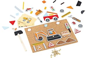 Bigjigs Toys, Deluxe Pin-a-Shape (Construction), Tap Tap Art Board Set