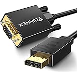 FOINNEX Cable DisplayPort a VGA, 1080P@60Hz Cable DP to VGA Adaptador, Cable Display Port in a VGA out Video Cable con PC, La