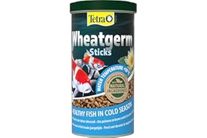 Tetra Pond Wheatgerm Sticks, Alimento rico en fibra para todos los peces de estanque, especialmente adecuado para temperaturas de agua frías (primavera, otoño), lata de 1 L